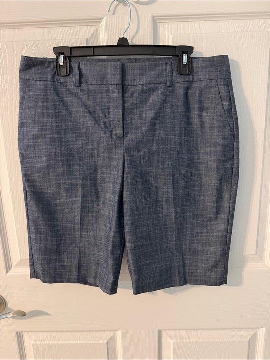 Van Heusen Pants - Van Heusen Blue Chambray-Look Bermuda Shorts